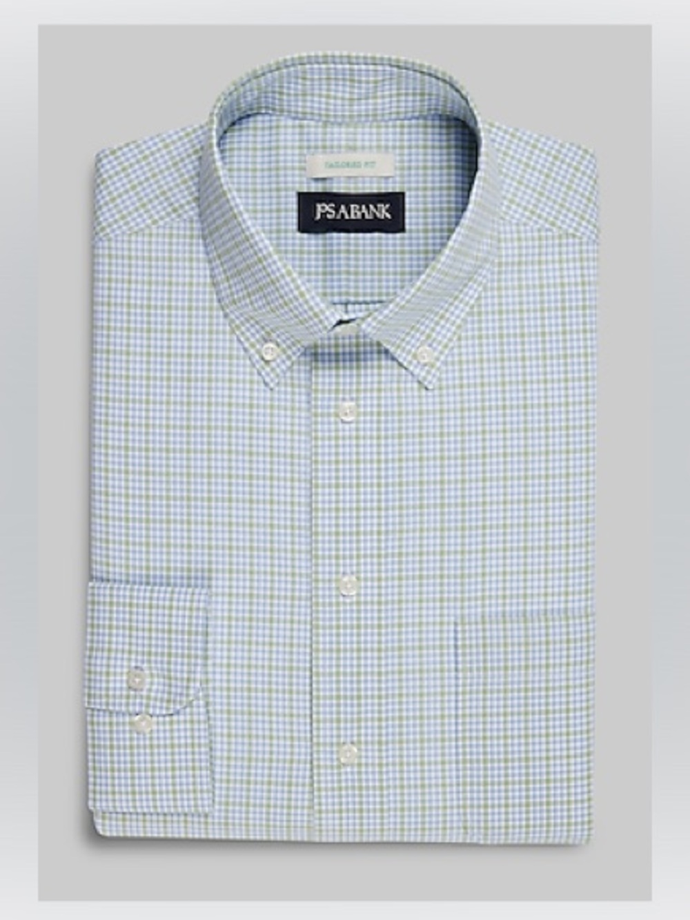 Jos. A. Bank Green and Blue Casual Button Down Shirt
